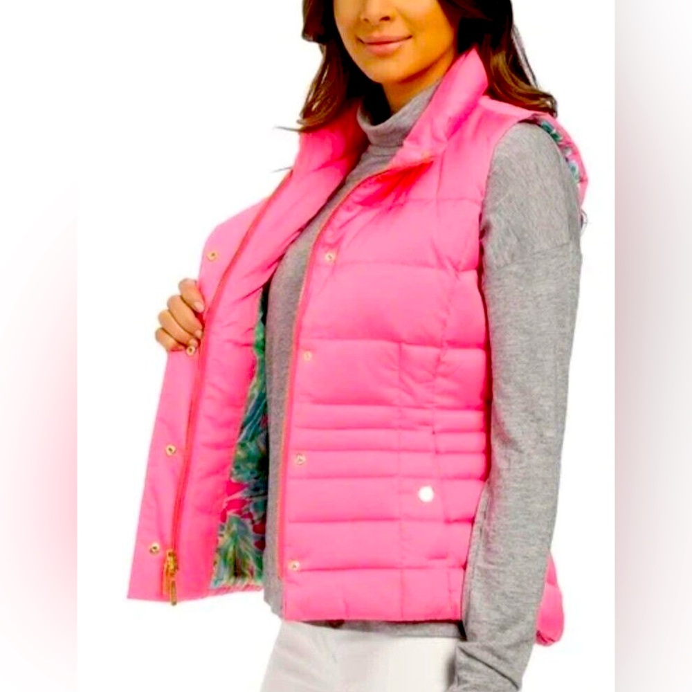 Lilly Pulitzer Down filled Women's Flamingo Pink Puffer Vest